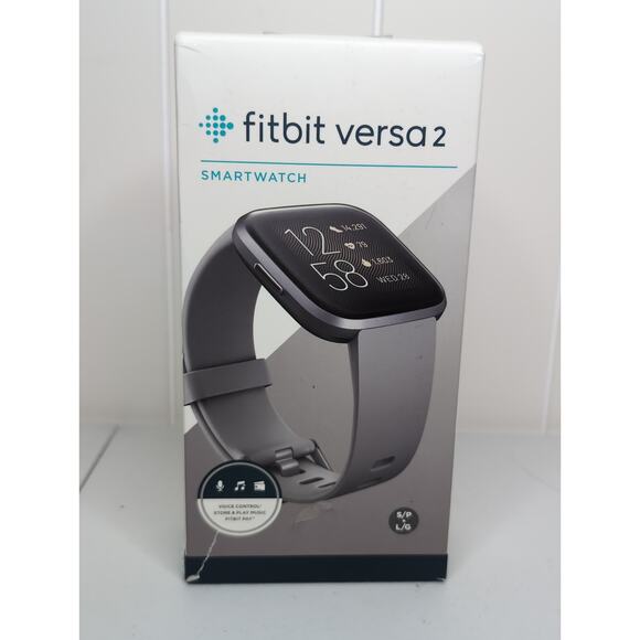 New In Box Fitbit Versa 2 Health & Fitness Smartwatch Activity Tracker Mist Gray - Picture 1 of 5